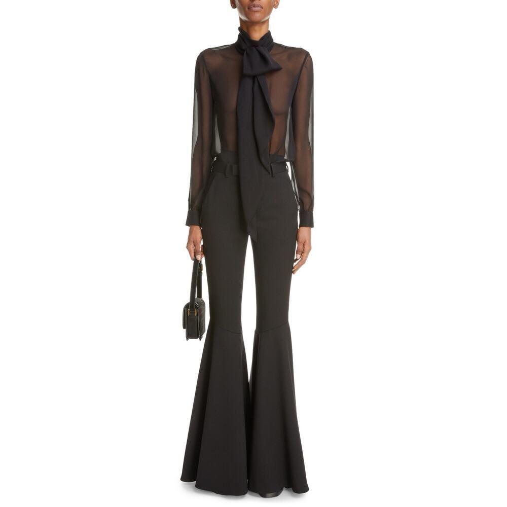 SAINT LAURENT
High-Rise Flared Wool Pants🔅
